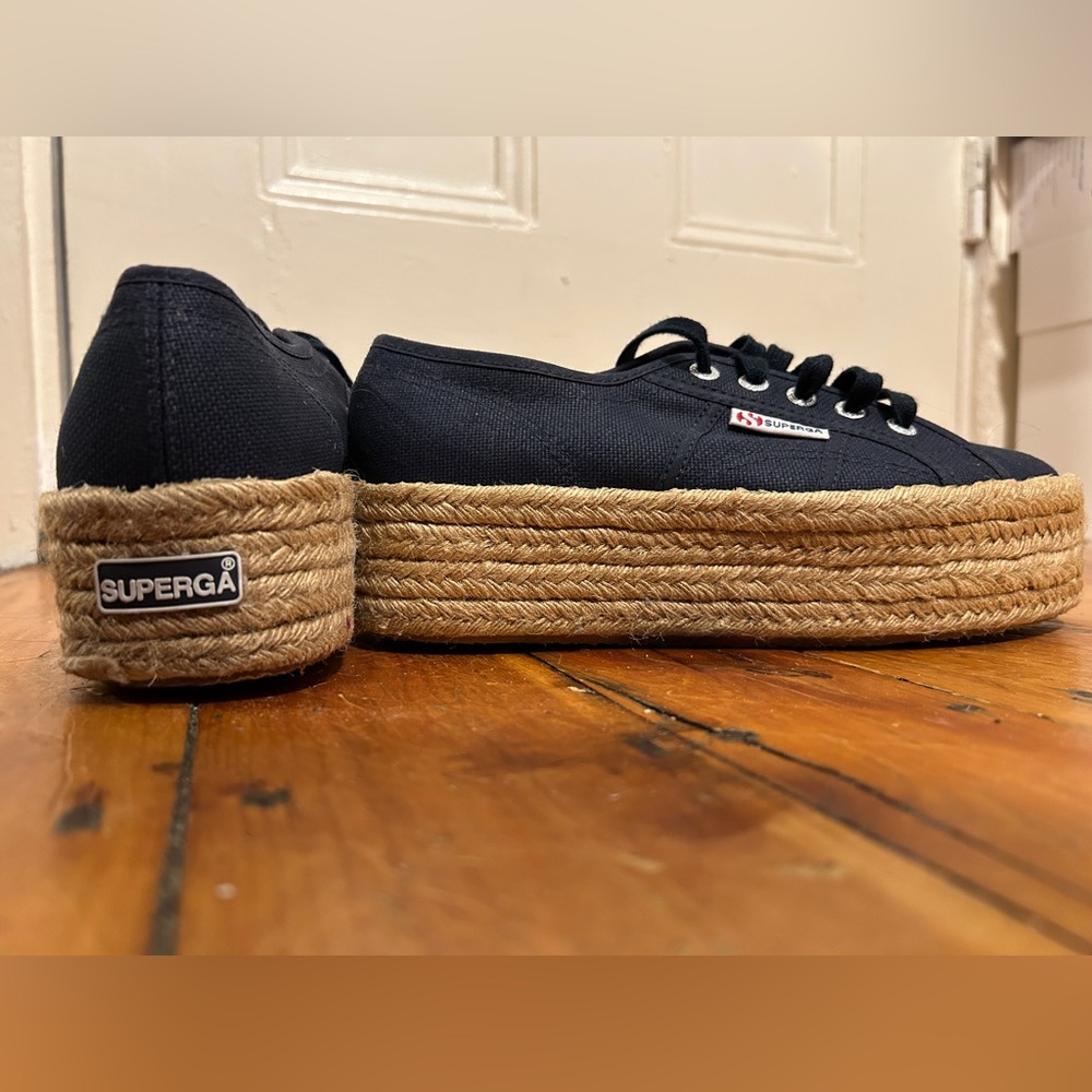 Superga Navy Platform Sneakers